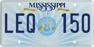 MS license plate LEQ150