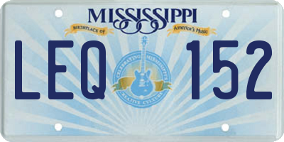 MS license plate LEQ152