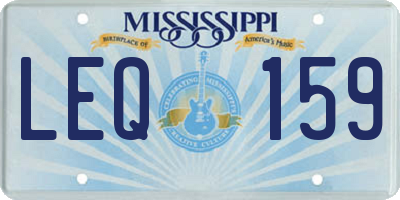 MS license plate LEQ159