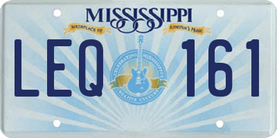 MS license plate LEQ161
