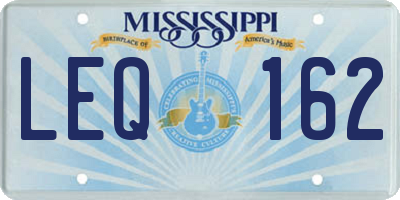 MS license plate LEQ162