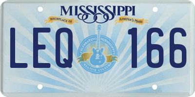 MS license plate LEQ166