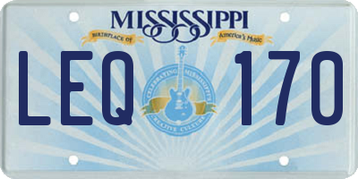 MS license plate LEQ170
