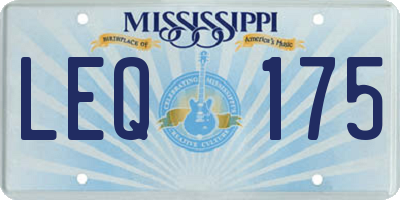 MS license plate LEQ175