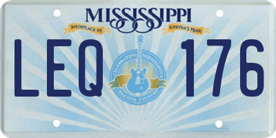 MS license plate LEQ176
