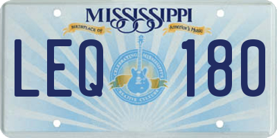 MS license plate LEQ180