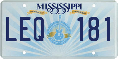 MS license plate LEQ181