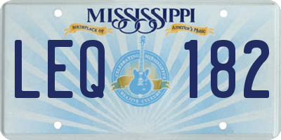 MS license plate LEQ182