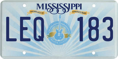 MS license plate LEQ183