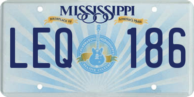 MS license plate LEQ186