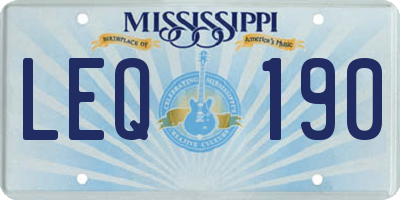MS license plate LEQ190