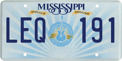 MS license plate LEQ191