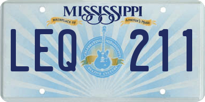 MS license plate LEQ211