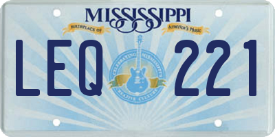 MS license plate LEQ221