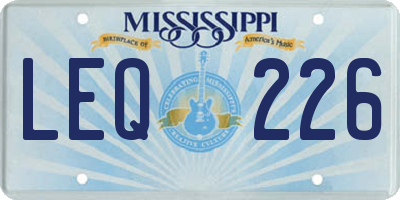 MS license plate LEQ226