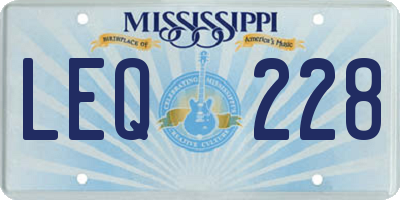 MS license plate LEQ228