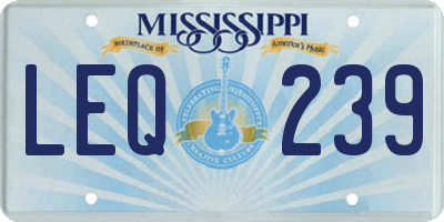 MS license plate LEQ239