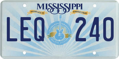 MS license plate LEQ240