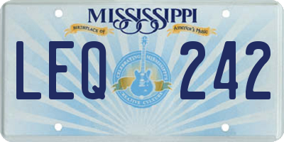MS license plate LEQ242