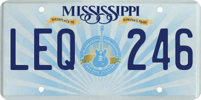 MS license plate LEQ246