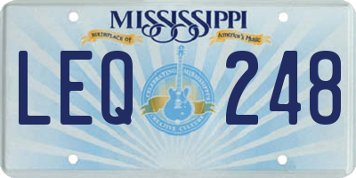 MS license plate LEQ248