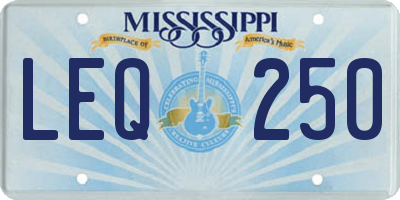 MS license plate LEQ250