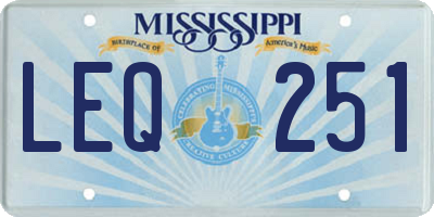 MS license plate LEQ251