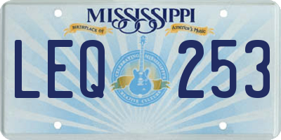 MS license plate LEQ253