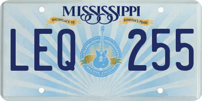 MS license plate LEQ255