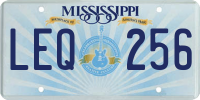 MS license plate LEQ256