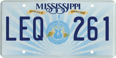 MS license plate LEQ261