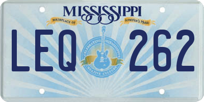 MS license plate LEQ262