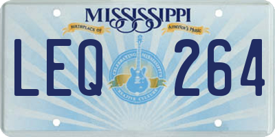 MS license plate LEQ264