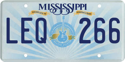 MS license plate LEQ266