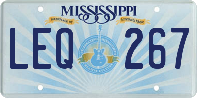 MS license plate LEQ267