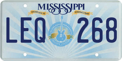 MS license plate LEQ268