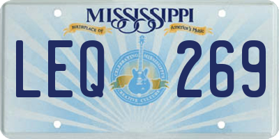 MS license plate LEQ269