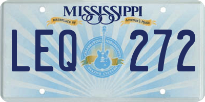 MS license plate LEQ272