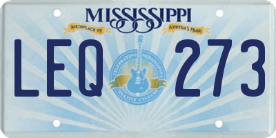 MS license plate LEQ273