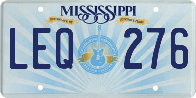 MS license plate LEQ276