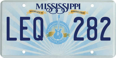 MS license plate LEQ282