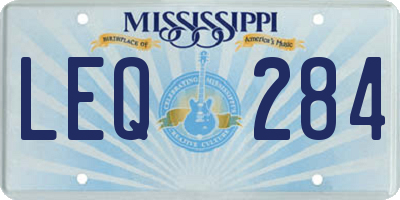 MS license plate LEQ284