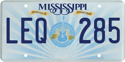 MS license plate LEQ285