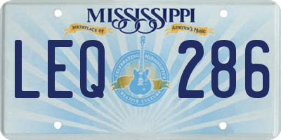 MS license plate LEQ286