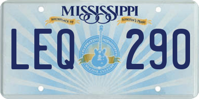 MS license plate LEQ290