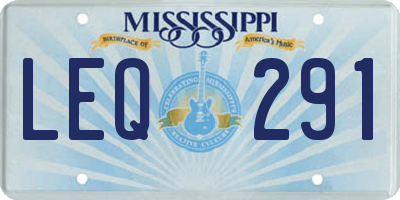 MS license plate LEQ291