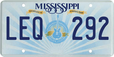 MS license plate LEQ292
