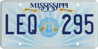 MS license plate LEQ295