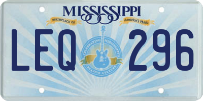 MS license plate LEQ296