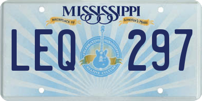 MS license plate LEQ297
